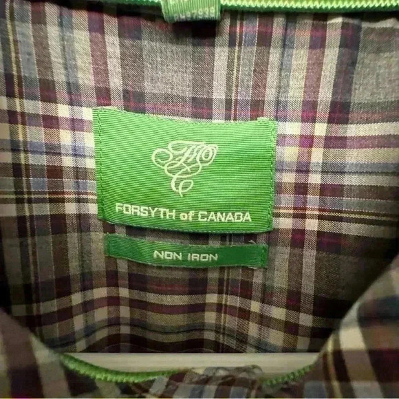 Forsyth of Canada Men’s Button-down shirt - Navy/Gray Plaid - Size 2XL - Picture 3 of 7